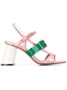 Marni Slanted Block Heel Sandals - Pink
