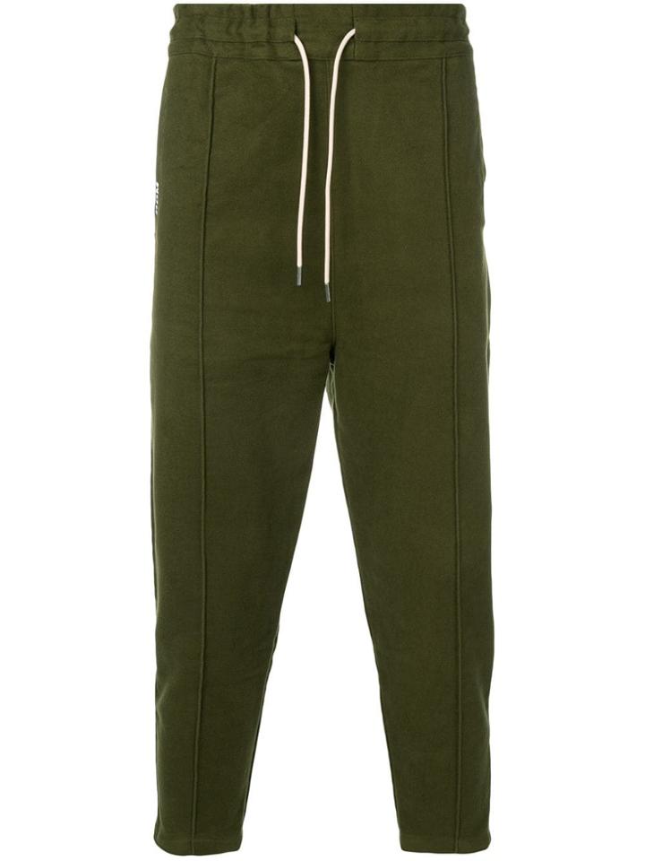 Drôle De Monsieur Cropped Tapered Track Trousers - Green