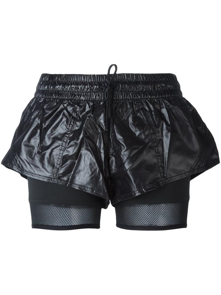 Adidas By Stella Mccartney Layered Fitness Shorts, Women's, Size: Xs, Black, Polyester