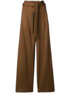 P.a.r.o.s.h. High-waist Flared Trousers - Brown