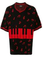Just Don Piano Note Sweater - Black