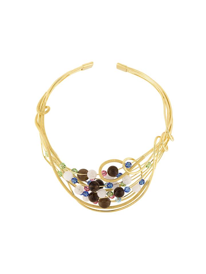 Francesco Barbato Embellished Wire Necklace - Metallic