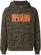 Hysteric Glamour Striped Logo Print Hoodie - Brown