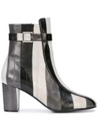 Newbark Striped Ankle Boots - Black