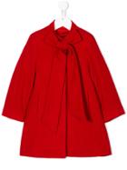 Oscar De La Renta Kids Bow Front Coat - Red