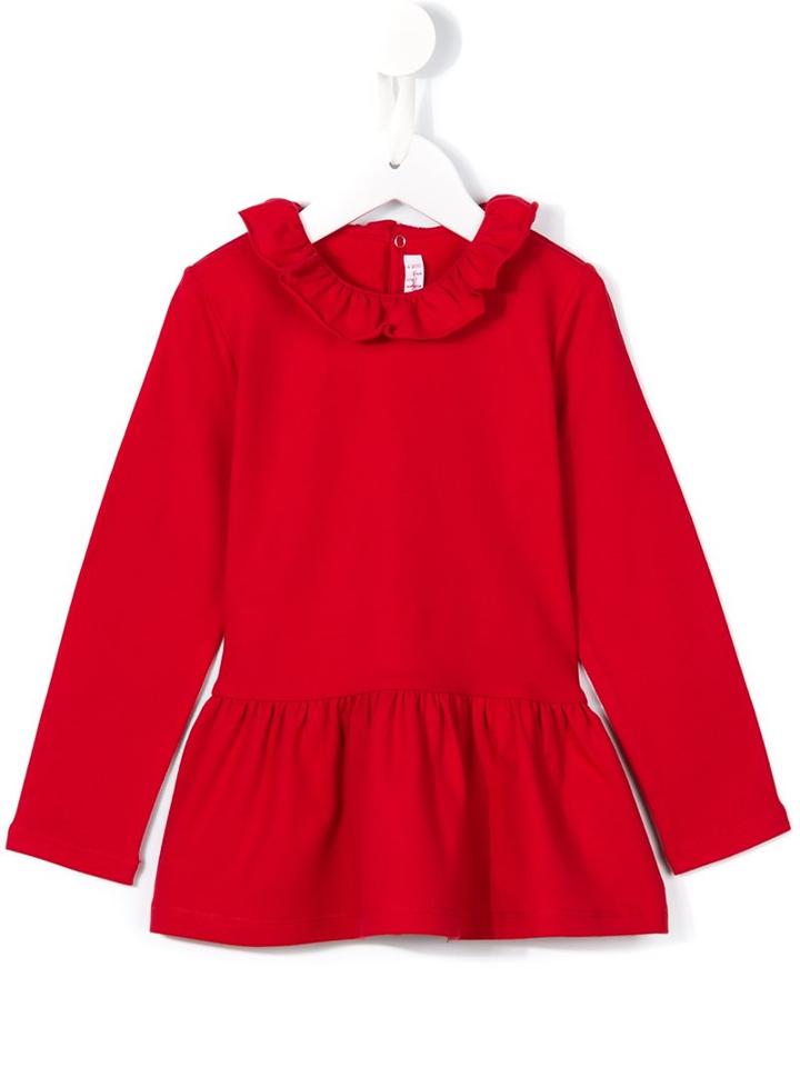 Il Gufo Peplum Detail Top, Girl's, Size: 8 Yrs, Red