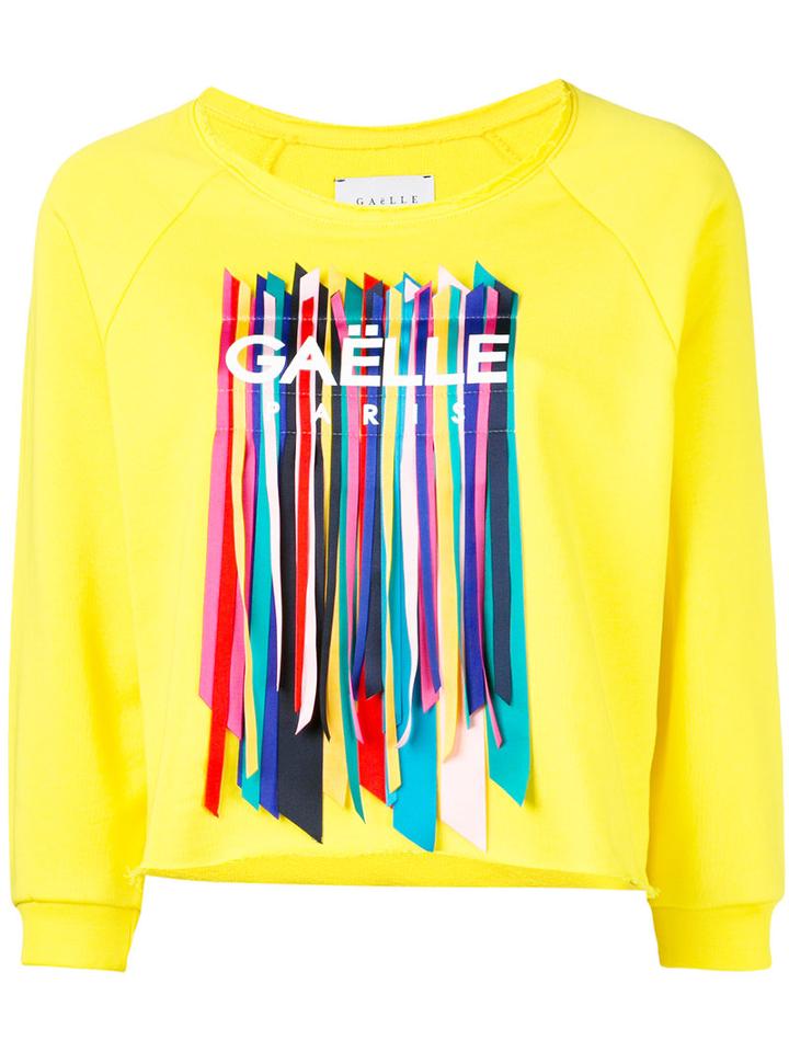 Gaelle Bonheur - Ribbon Detail Sweatshirt - Women - Cotton - 3, Yellow/orange, Cotton