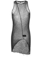 Cedric Jacquemyn Distressed Sheer Vest Top - Black