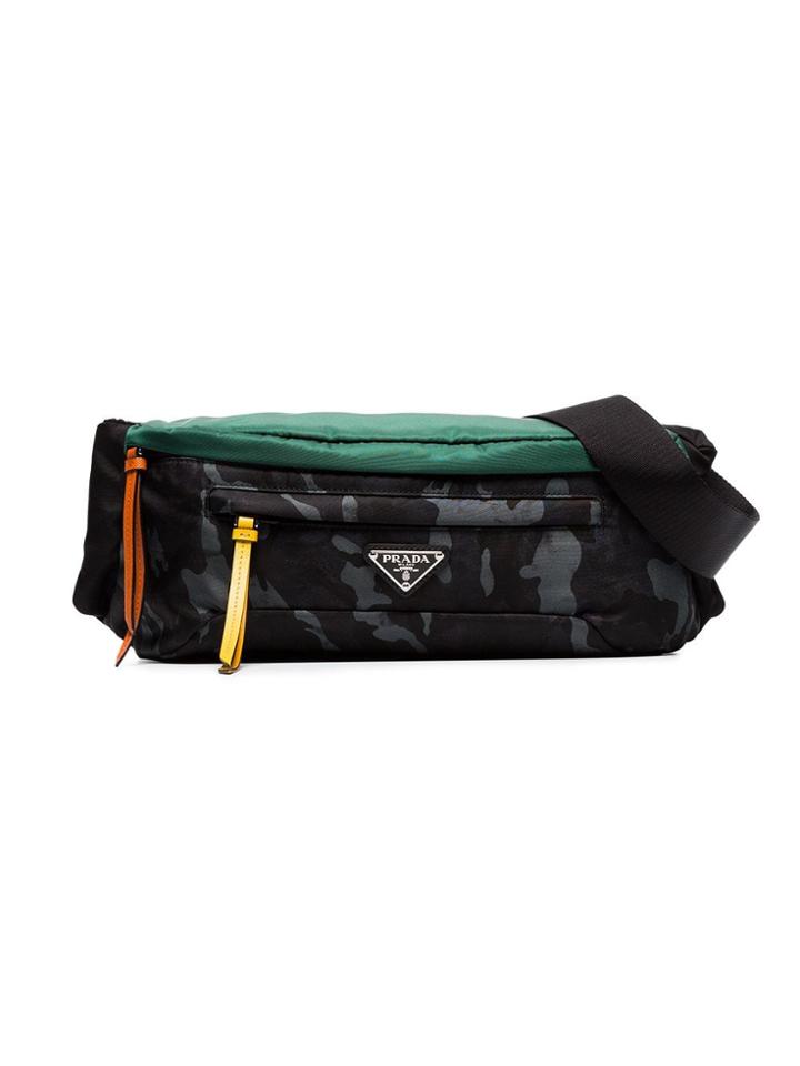 Prada Blue Camo Nylon Belt Bag - Black