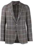 Tagliatore Checked Tailored Blazer Jacket - Brown