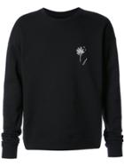 The Elder Statesman Palm Tree Embroidered Sweatshirt - Black
