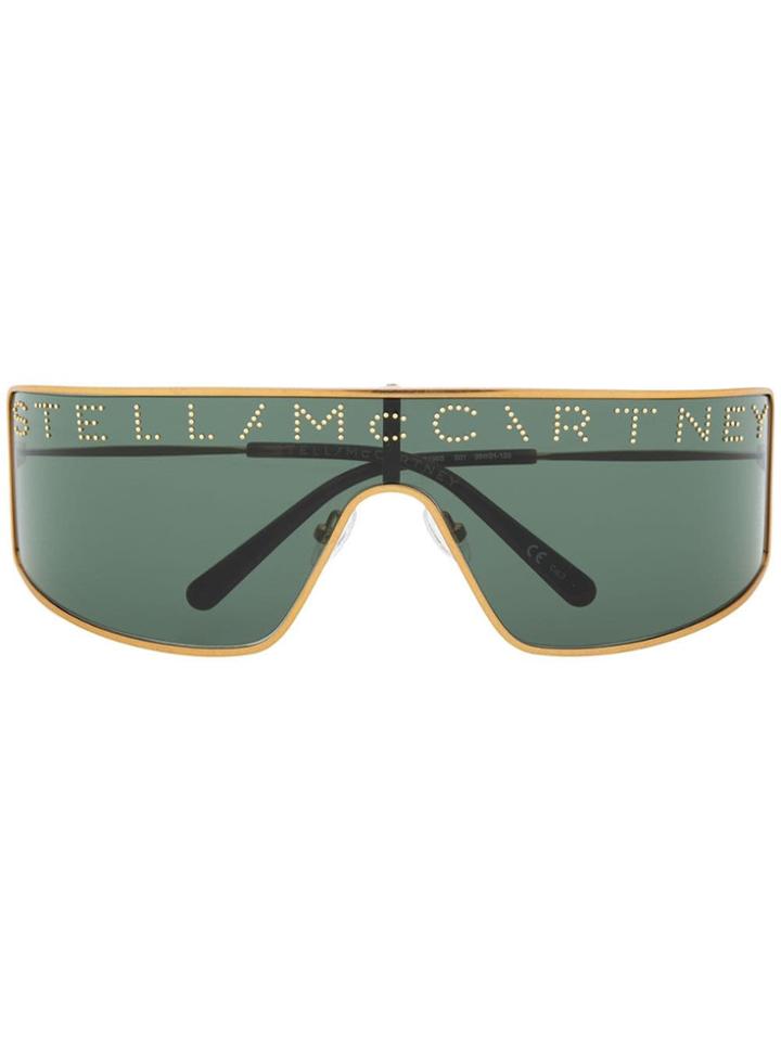 Stella Mccartney Eyewear Studded Logo Sunglasses - Gold