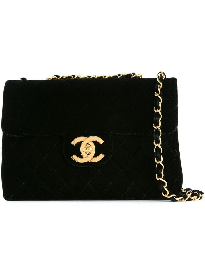 Chanel Pre-owned Jumbo Xl Double Chain Bag - Black