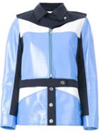 Courrèges Colour Block Military Jacket, Women's, Size: 34, Blue, Acetate/cupro/cotton/polyurethane