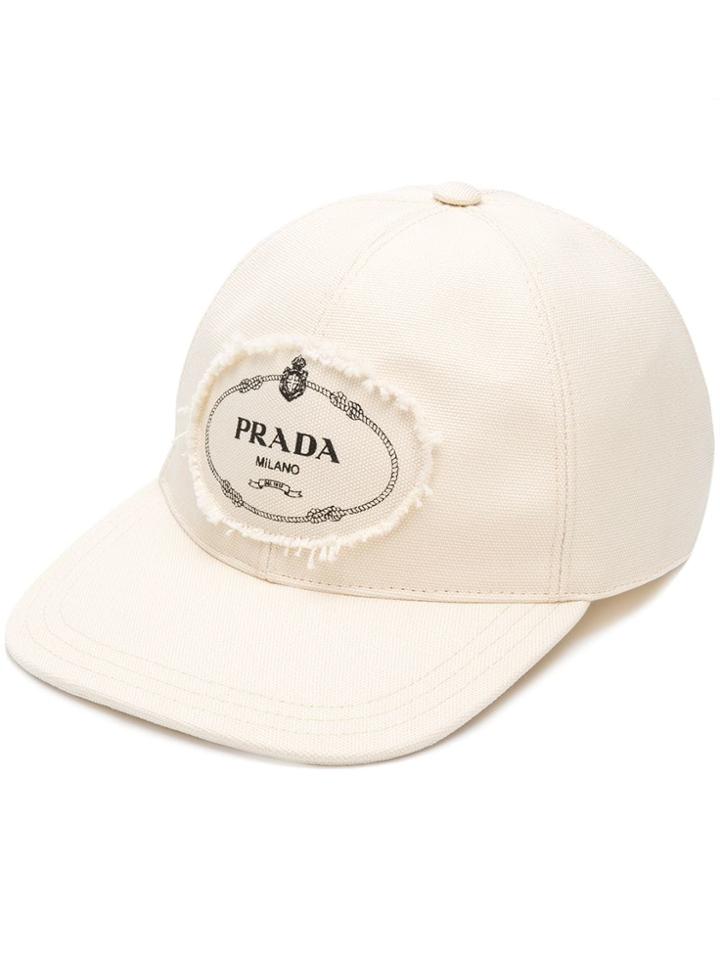 Prada Logo Baseball Cap - Neutrals