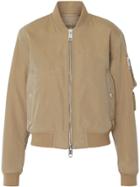 Burberry Union Jack Motif Nylon Bomber Jacket - Brown