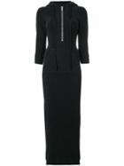 Unravel Project - Hooded Dress - Women - Cotton/spandex/elastane - S, Black, Cotton/spandex/elastane