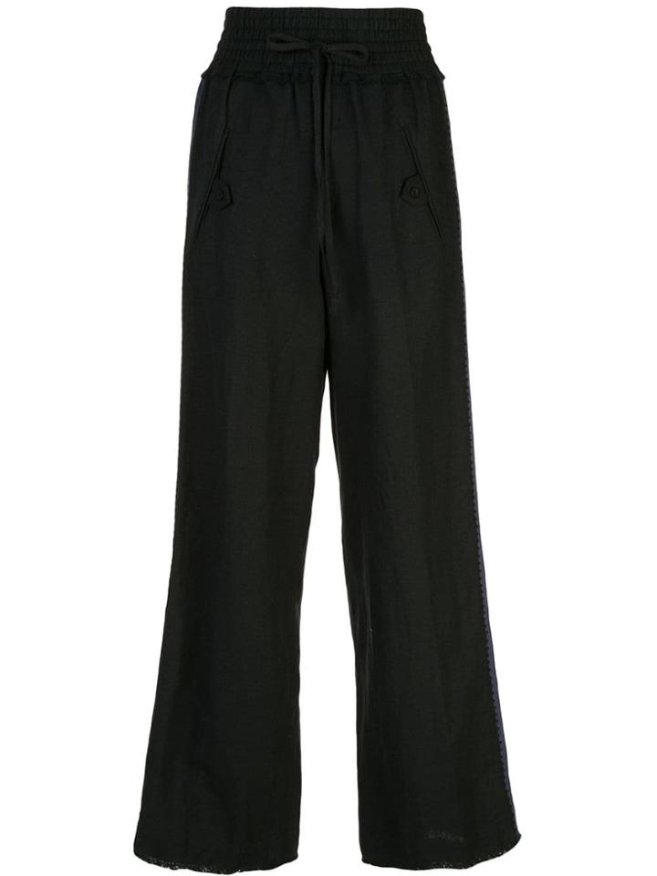 Sea Side Stripe Track Trousers - Black