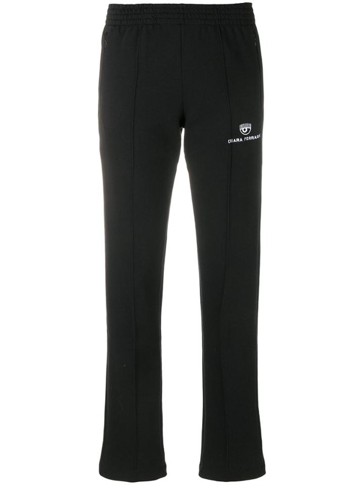Chiara Ferragni Cropped Designer Trousers - Black