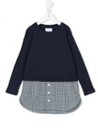 Arch & Line Layered Tunic Sweatshirt, Girl's, Size: 10 Yrs, Blue