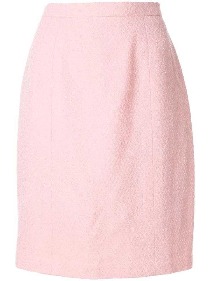Chanel Pre-owned Textured Straight Skirt - Pink