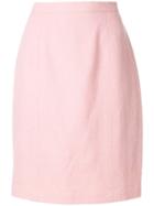 Chanel Pre-owned Textured Straight Skirt - Pink