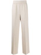 Agnona Wide-leg Knitted Trousers - Neutrals