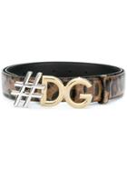 Dolce & Gabbana #dg Leopard Print Belt - Black