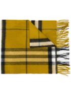 Burberry House Check Scarf, Women's, Green, Cashmere