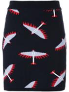 Maison Kitsuné Bird Intarsia Skirt, Women's, Size: Small, Blue, Cashmere/wool