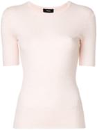 Theory Ribbed Round Neck T-shirt - Nude & Neutrals