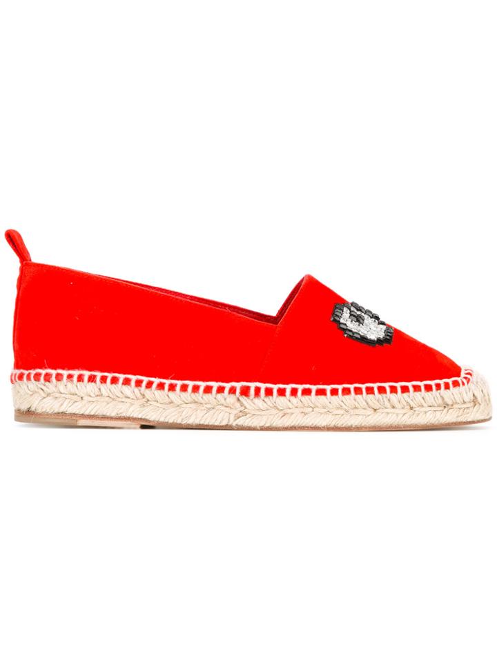 Anya Hindmarch Eyes Motif Embellishment Espadrilles - Red