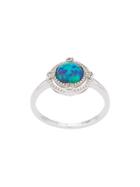 V Jewellery Opal Ring - Silver
