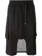 D-gnak Mesh Overlayer Drop-crotch Shorts