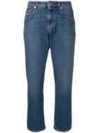 Msgm Cropped Straight-leg Jeans - Blue