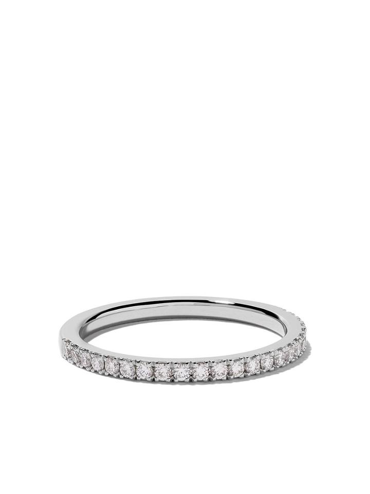 De Beers Platinum Db Classic Half Pavé Diamond Band