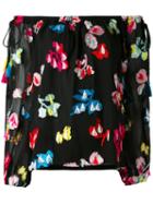 Tanya Taylor - Embroidered Off-shoulder Blouse - Women - Silk/polyester/viscose - 2, Black, Silk/polyester/viscose