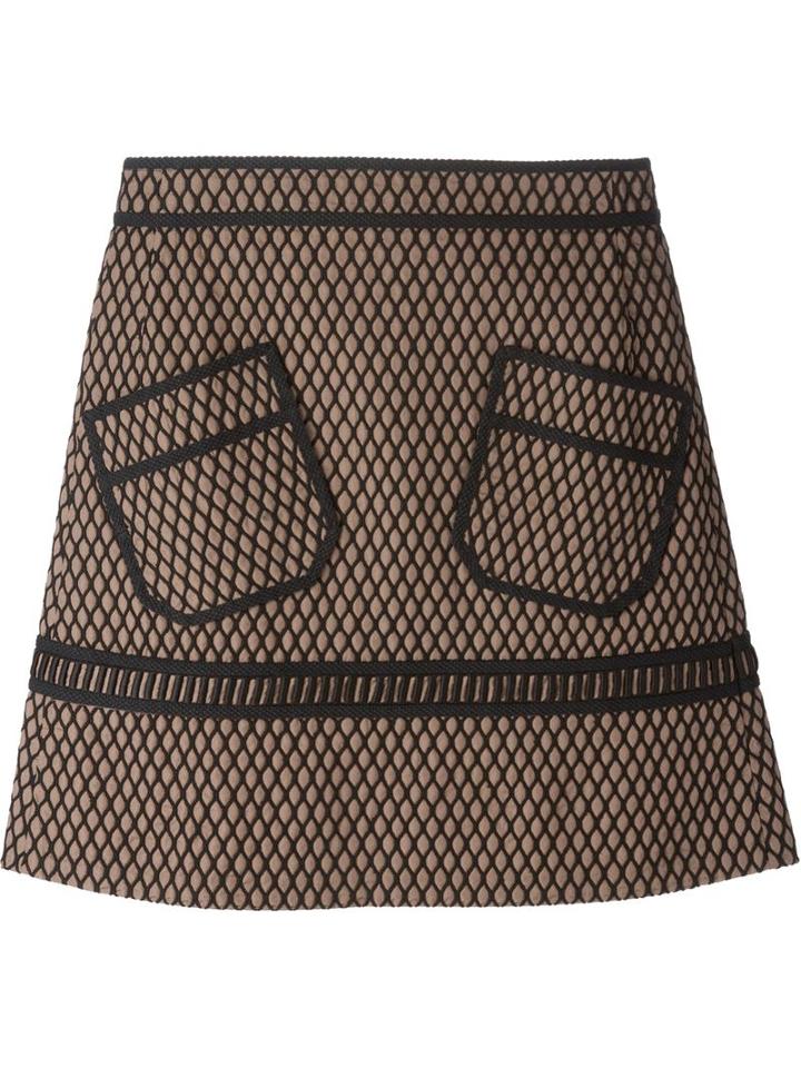 Veronique Leroy Net Overlay A-line Skirt