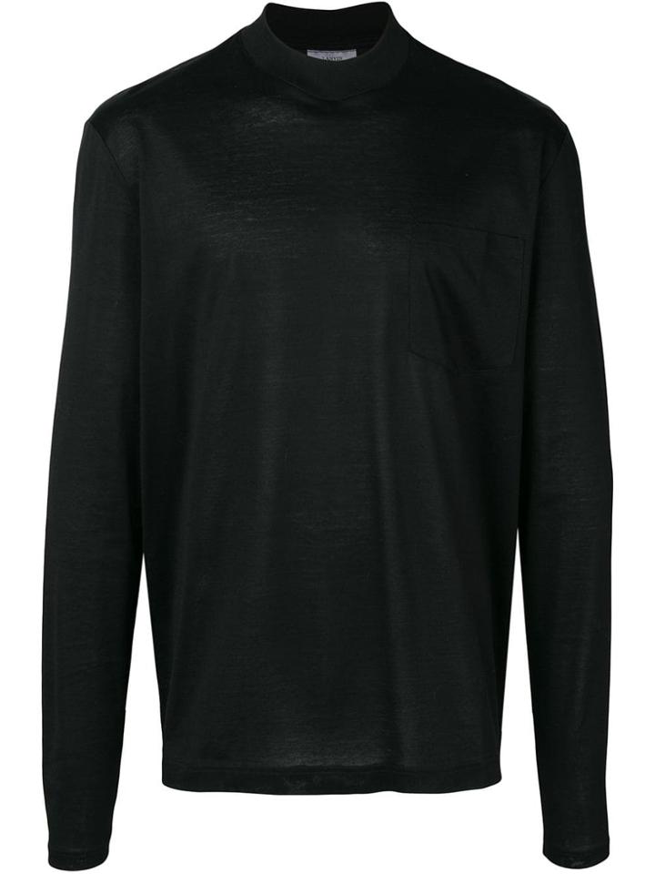 Lanvin Funnel Neck Jersey Top - Black