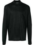 Lanvin Funnel Neck Jersey Top - Black
