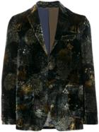 Etro Forest Scene Velvet Blazer - Blue
