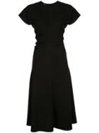 Proenza Schouler Textured Crepe Short Sleeve Dress - Black