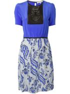 Vanessa Bruno Shortsleeved Floral Print Dress, Women's, Size: 36, Blue, Silk/cotton
