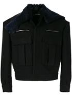 Raf Simons Faux Fur Collar Jacket - Black