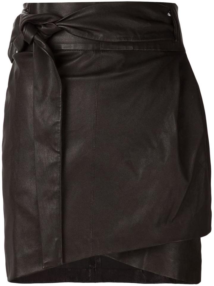 Iro 'dallas' Leather Skirt, Women's, Size: 40, Black, Lamb Skin