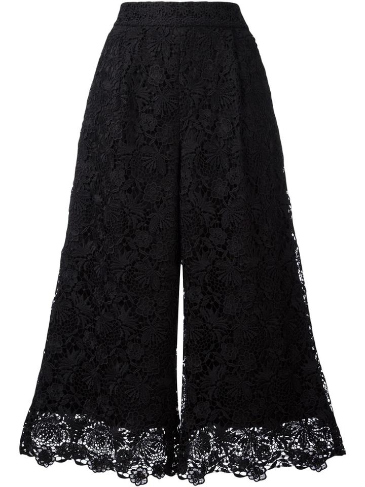 Dvf Diane Von Furstenberg Cropped Lace Trousers - Black