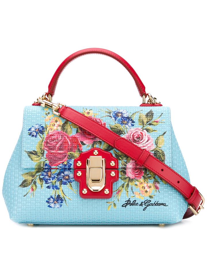 Lucia Tote - Women - Calf Leather - One Size, Blue, Calf Leather, Dolce & Gabbana
