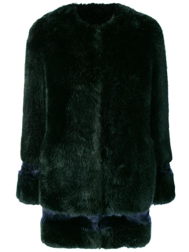 La Seine & Moi Petra Faux Fur Coat - Green