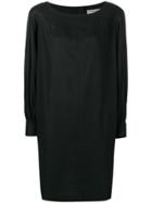 Yves Saint Laurent Vintage Long-sleeve Shift Dress - Black