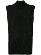 Emporio Armani Crystal Studded Blouse - Black